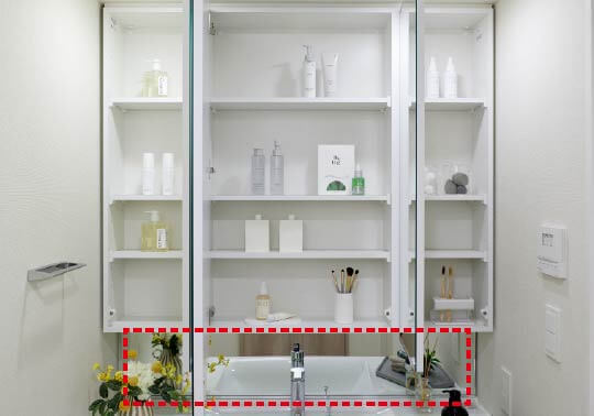 収納付三面鏡・チャイルドミラー