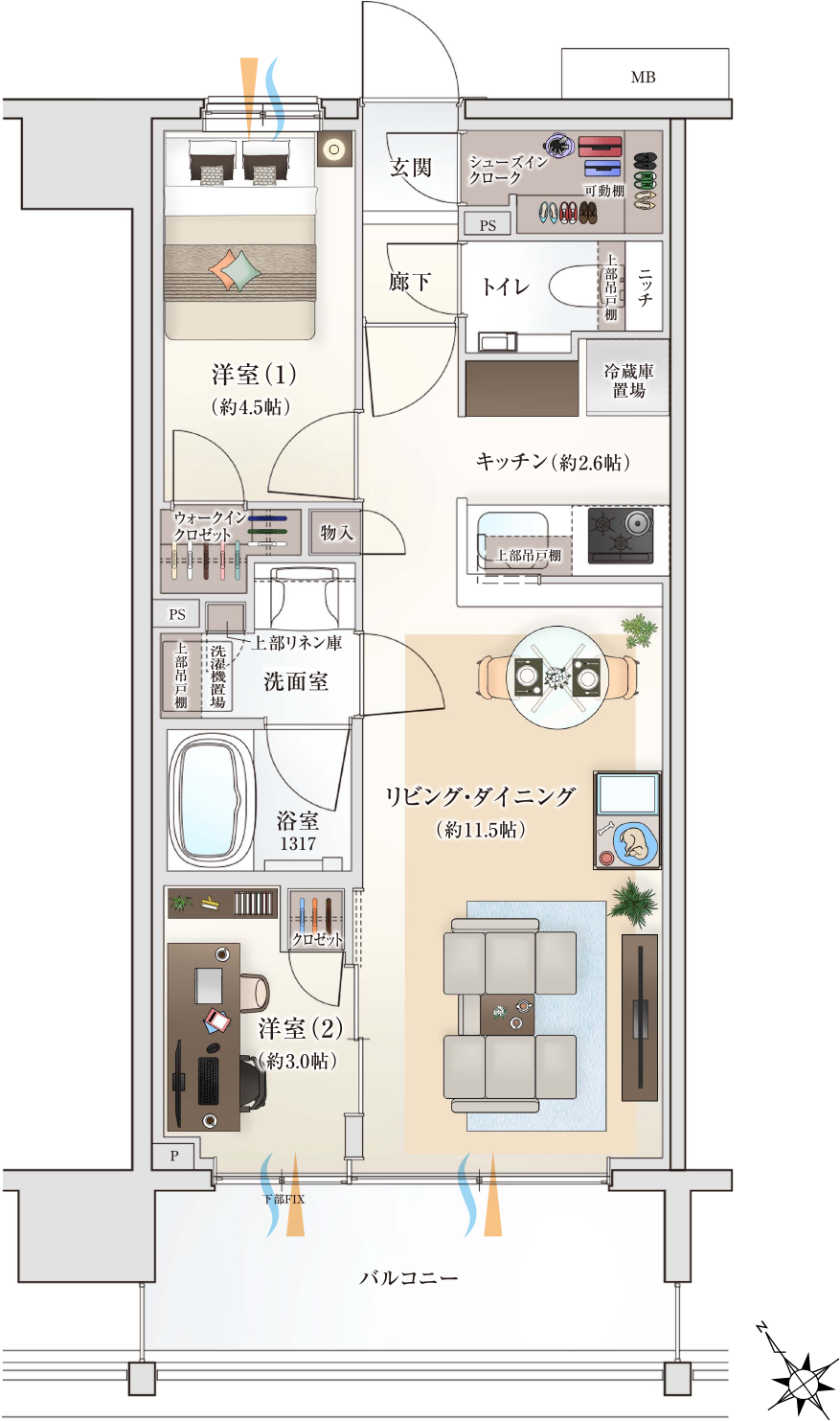 Btype 家具レイアウト図